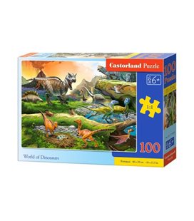Пазлы "Мир динозавров" 100 элементов