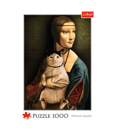 Пазлы "Дама с котом", 1000 элементов