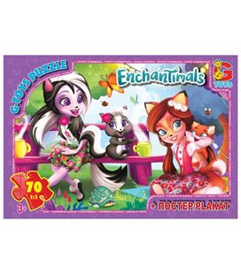 Пазли "Enchantimals" + постер, 70 елем. (EA214)