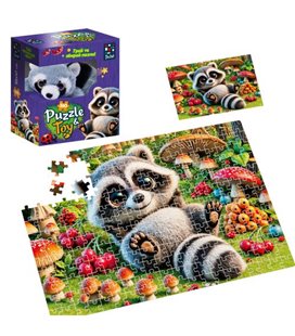 Пазли з м'якою іграшкою "De.tail. Єнотик" 260 деталей