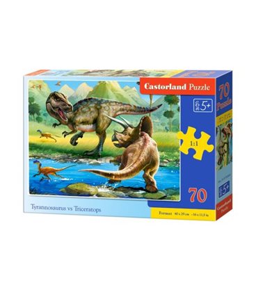 Пазлы "Тиранозавр и трицератопс ", 70 элементов B-070084
