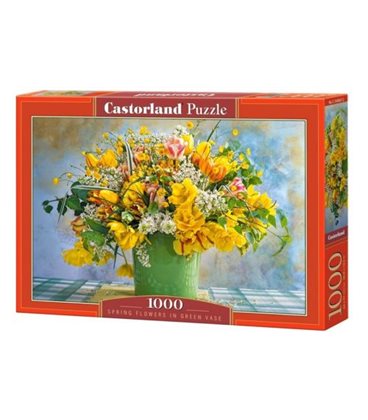 Пазлы Весенние цветы в зеленой вазе, 1000 элементов C-104567