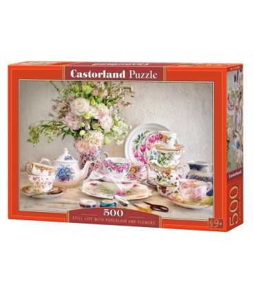 Пазл - Чайний сервіз і квіти (Castorland) 500 ел. B-53384